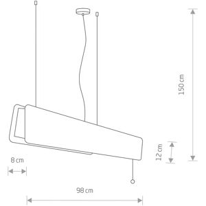 Euluna Oslo LED-pendel, træ, bredde 98 cm, afbryder med træksnor