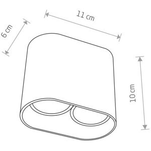 Euluna Downlight Pag i oval form, to lamper, sort