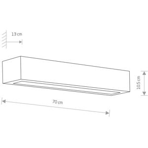 Euluna Gipsy væglampe af gips up/down kantet, bredde 70cm