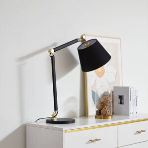 Lucande bordlampe Marvaine, sort/guld-farvet, justerbar