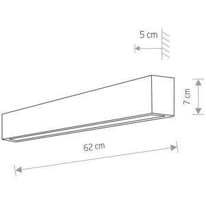 Euluna Straight S væglampe, 62 cm, hvid