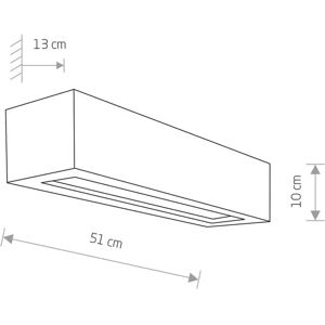 Euluna Solid væglampe af beton, bredde 51 cm