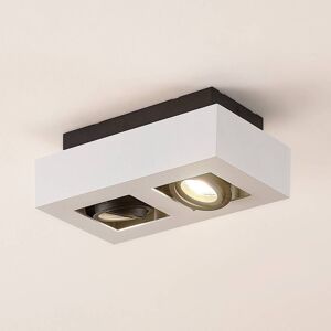Arcchio spotlight Vince, 25 cm, 2 lyskilder, hvid/sort, GU10 VINCE Arcchio, dæmpbar, Hvid/opal, Gangområde, Aluminium, Moderne Arcchio spotlight Vince, 25 cm, 2 lyskilder, hvid/sort, GU10 VINCE Arcchio, dæmpbar, Hvid/opal, Gangområde, Aluminium, Moderne