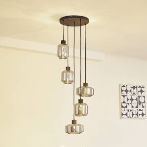 Glas hængelampe Hildur Lindby, dæmpbar, Aluminium/grå/zink, Stue/spisestue, Glas Glas hængelampe Hildur Lindby, dæmpbar, Aluminium/grå/zink, Stue/spisestue, Glas