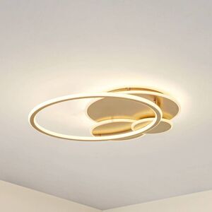 Loftslampe Circulo Lucande, dæmpbar, Messing/guld, Stue/spisestue, Metal, Moderne Loftslampe Circulo Lucande, dæmpbar, Messing/guld, Stue/spisestue, Metal, Moderne