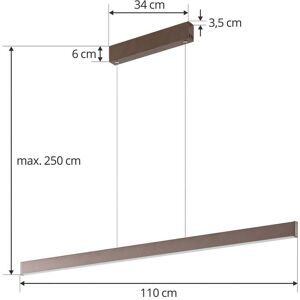 Smart hængelampe Mylosh Lucande, dæmpbar, Brun/rust, Stue/spisestue, Aluminium, Moderne Smart hængelampe Mylosh Lucande, dæmpbar, Brun/rust, Stue/spisestue, Aluminium, Moderne