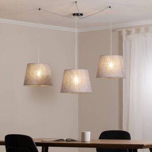 Hængelampe Ascot EMIBIG LIGHTING, dæmpbar, Aluminium/grå/zink, Stue/spisestue, Tekstil/stof/silke, Moderne Hængelampe Ascot EMIBIG LIGHTING, dæmpbar, Aluminium/grå/zink, Stue/spisestue, Tekstil/stof/silke, Moderne