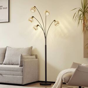 Gulvlampe Lielle Lindby, Lyst træ, Stue/spisestue, Bambus, Herregårds/rustik Gulvlampe Lielle Lindby, Lyst træ, Stue/spisestue, Bambus, Herregårds/rustik
