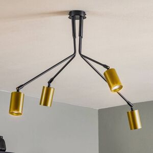 Euluna Verno 4 Loftlampe - Sort med gulddetaljer - Højde 35 cm Euluna Verno 4 Loftlampe - Sort med gulddetaljer - Højde 35 cm