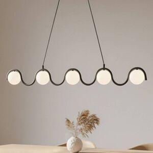 Glas hængelampe Sinus 5 EMIBIG LIGHTING, dæmpbar, Sort, Stue/spisestue, Glas, Moderne Glas hængelampe Sinus 5 EMIBIG LIGHTING, dæmpbar, Sort, Stue/spisestue, Glas, Moderne