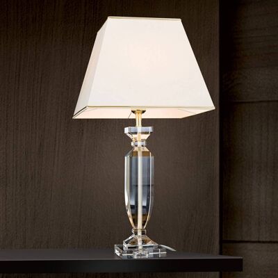 Orion Bordlampe Pokal, Creme/amber, Stue/spisestue, Krystal Orion Bordlampe Pokal, Creme/amber, Stue/spisestue, Krystal