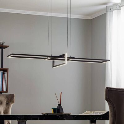 Trio Lighting Hængelampe Salinas, dæmpbar, Sort, Stue/spisestue, Metal, Moderne Trio Lighting Hængelampe Salinas, dæmpbar, Sort, Stue/spisestue, Metal, Moderne