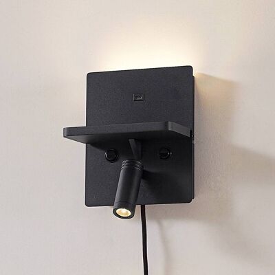 LED væglampe Auden Lindby, Sort, Stue/spisestue, Metal, Moderne LED væglampe Auden Lindby, Sort, Stue/spisestue, Metal, Moderne