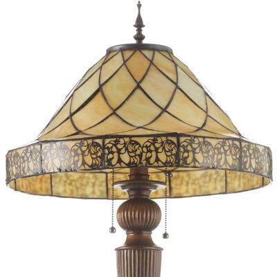 Clayre&Eef Tiffany gulvlampe DIAMOND, Creme/amber, Stue/spisestue, Glas, Tiffany Clayre&Eef Tiffany gulvlampe DIAMOND, Creme/amber, Stue/spisestue, Glas, Tiffany