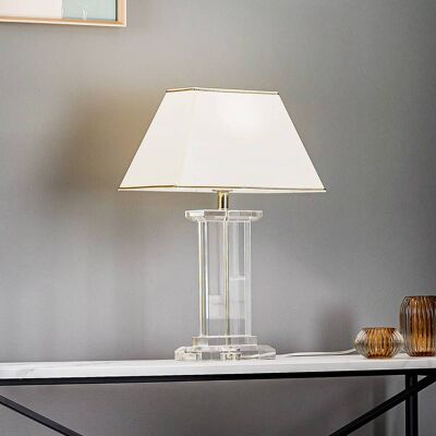 Orion Bordlampe Veronique, Creme/amber, Stue/spisestue, Krystal Orion Bordlampe Veronique, Creme/amber, Stue/spisestue, Krystal