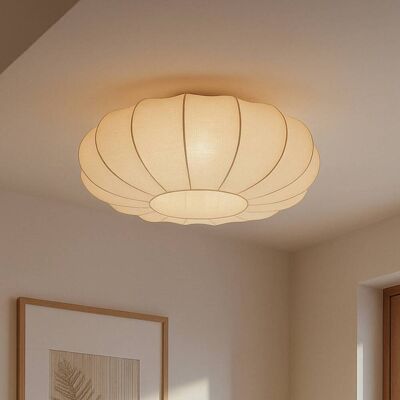 Loftslampe Helin Lindby, dæmpbar, Creme/amber, Stue/spisestue, Tekstil/stof/silke, Skandinavisk Loftslampe Helin Lindby, dæmpbar, Creme/amber, Stue/spisestue, Tekstil/stof/silke, Skandinavisk