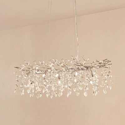 Krystal hængelampe Bellora Lucande, dæmpbar, Krom/sølv, Stue/spisestue, Krystal, Moderne Krystal hængelampe Bellora Lucande, dæmpbar, Krom/sølv, Stue/spisestue, Krystal, Moderne