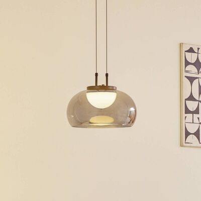 Glas hængelampe Dain Lucande, Aluminium/grå/zink, Stue/spisestue, Glas, Moderne Glas hængelampe Dain Lucande, Aluminium/grå/zink, Stue/spisestue, Glas, Moderne
