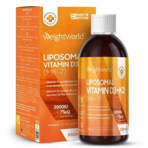 Liposomal D3 + K2-Vitamin, 250ml Dråber 2000iu - D dråber til Muskler, Knogler & Led