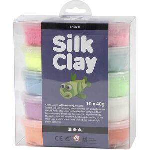 Silk Clay®, Basic 2, ass. farver, 10x40 g/ 1 pk.