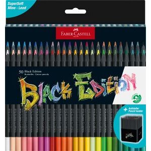 Black Edition Färgpennor + pennställ 50-p, Faber-Castell