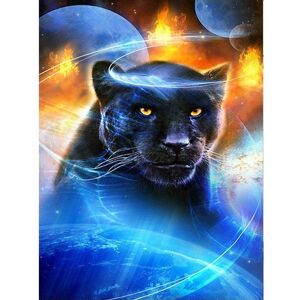 Tbutik Fuld 5D DIY diamantmaleri Cross Stitch Black Panther Broderi Mosaik Rhinestone Home Decor