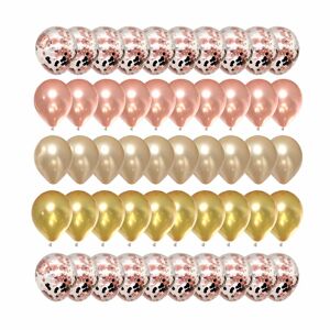 Megabilligt 50-pack balloner Gold Rosé Gold Confetti Balloons Fødselsdag