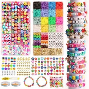 Tbutik DIY flade lerperler sæt runde polymerlerperler til små perler Armbåndsmykkefremstilling