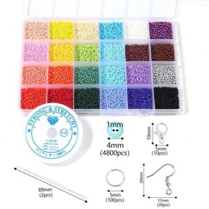 Otego DIY - Pärllåda - Seed beads - 4mm - 4800st - Smyckestillverkning