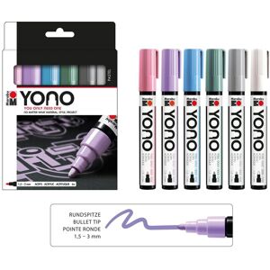 Marabu Markerpenna YONO, Pastell Set med 6 markers 1.5-3 mm