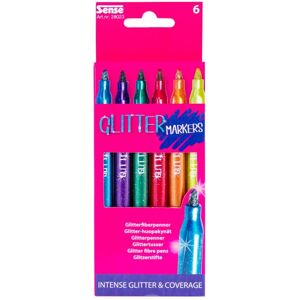 Sense Glitter Fiber Pens 6-Pack