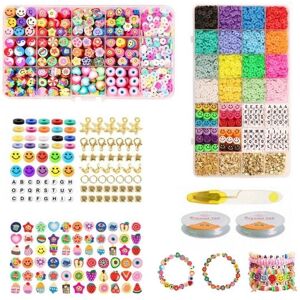 Fashiongirl Clay Beads / Heishi Beads Fimo Kit - KREA DIY Smykkesæt med forsk. perler - 4500 stk