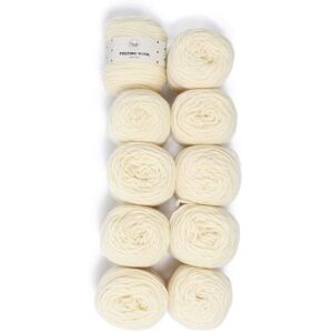 10-pack Felting Wool 100 g Off White A001 Adlibris