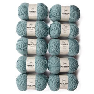 10-pack Socki Plus Enfärgat Garn 100 g Sea Green A031 Adlibris