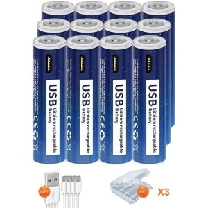 SupplySwap Genopladeligt AAA-batteri, 100% kapacitet, USB-genopladeligt, 1,5V, 8 stk AAA-batteri