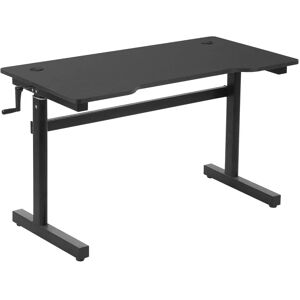 Rootz Living Rootz Skrivebord - Computerbord - Højdejusterbart - Håndsving - Løft ståbord - Kontorbord - Justerbare fodstøtter - Metal - Sort - 120 x 60 x 72-117 c