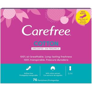 CAREFREE Hygiejnebind i bomuld, uparfumeret, 76 stk