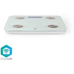 Nedis SmartLife Personvægt   Wi-Fi   Ben / BMR / Fedt / Muskler / Vand / Vægt   8   Maksimal belastning: 180 kg   Android™ / IOS   Glas   Hvid