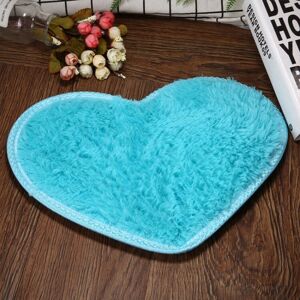 Shoppo Marte Heart Shape Non-slip Bath Mats Kitchen Carpet Home Decoration(Sky Blue)
