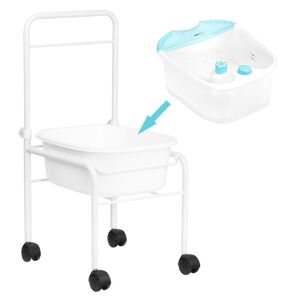 ACTIVESHOP Hvid pedicure bakke sæt på hjul + fodmassageapparat, massageapparat med holdetemperatur AM-506A
