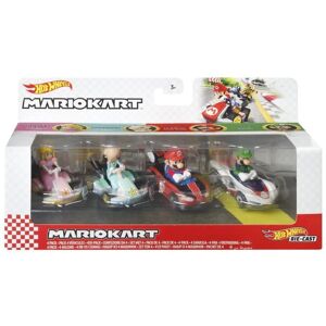 Hot Wheels Mario Kart: 4 Pack Vehicles (Peach, Rosalina, Mario, Luigi)