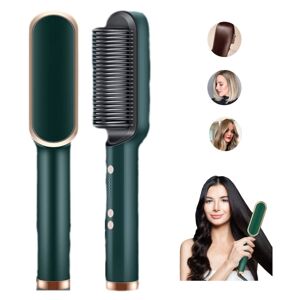 My Store 2 In 1 Hair Straightener Brush And Curler Negative Ion Hair Straightener Styling Comb(Green)