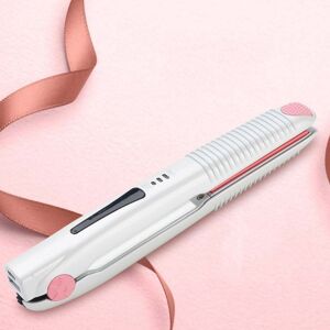 Shoppo Marte 2 In 1 Electric Splint Hair Curling Wireless Hair Straightener(Pearl White)