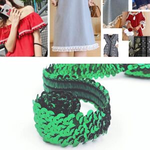 My Store LP000330 Three-row Elastic Connection Sequins Lace Belt DIY Clothing Accessories, Length: 0.9m, Width: 3cm(Christmas Green)