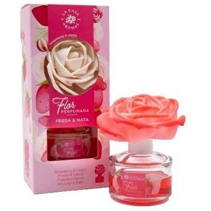 La Casa de los Aromas Flor Perfumada duftspreder i form af en blomst Jordbær og creme 65ml