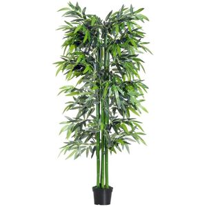 Rootz Living Rootz kunstig plante - kunstig bambus - kunstig bambus træ plante - Hjem - kontor - Grøn + Sort - 20cm x 20cm x 180cm