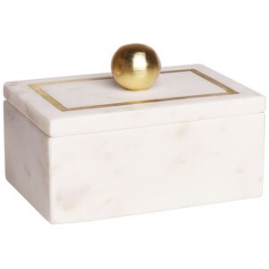 Beliani Dekorativ æske i hvid marmor 10 x 7 x 15 cm Opbevarings-organisator Moderne glam-accent