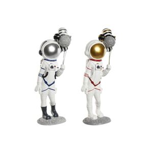 Dekorativ figur Home ESPRIT Blå Hvid Rød Dame Astronaut kvinde 16 x 12 x 41 cm (2 enheder)