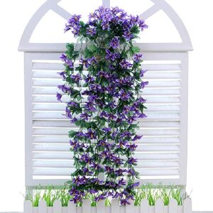 Shoppo Marte Artificial Flower Wall Hanging Lily Flower Vine Basket Flower Party Decorations(Blue)