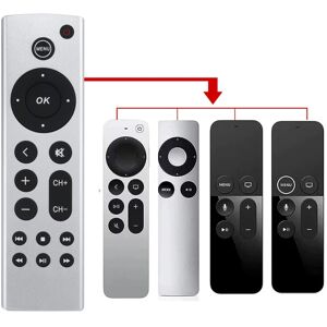 shopnbutik For Apple TV Remote Control 4K / HD A2169 A1842 A1625 Without Voice(Silver)